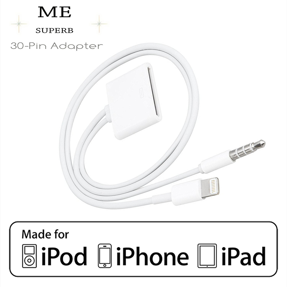 Адаптер переходник Apple Lightning на старый 30pin разъем c 3.5mm аудио входом iPhone 5 5s 6 6s - фото 5 - id-p21848415