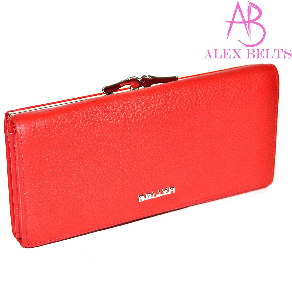 Гаманець жіночий Baliya на кнопці (червоний) шкіра-купити гуртом в Одесі, фото 1