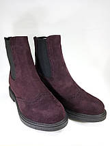 Бордові жіночі демісезонні черевики з натуральної замші Мзс 22318, фото 2