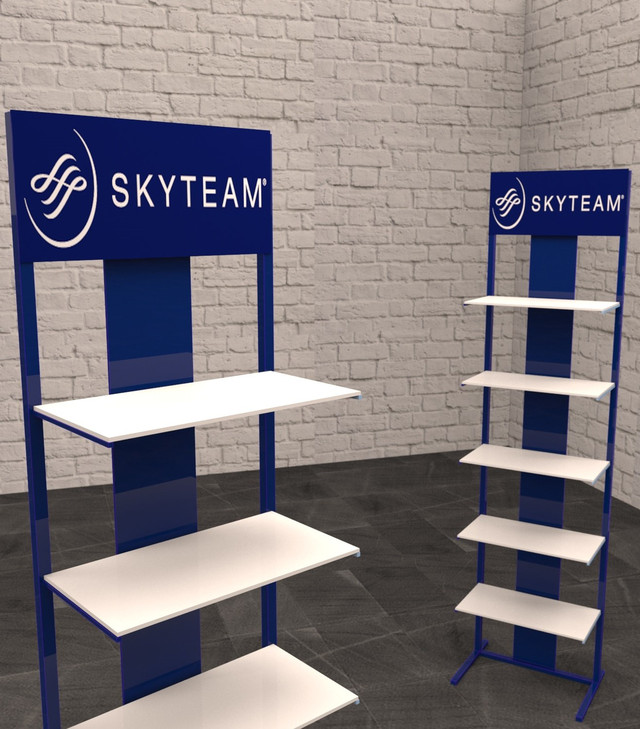 Виготовлення торгових стійок для магазинів води Skyteam