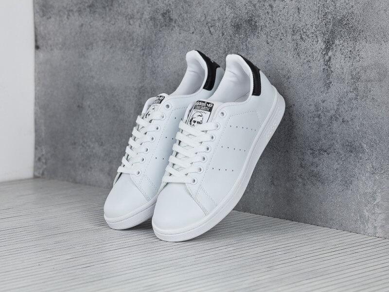 Adidas Stan Smith White кросівки білі з чорним (Адідас Стен Сміт)