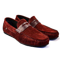Мокасини бордові замшеві чоловіче взуття великих розмірів ETHEREAL BS Classic Bordeaux Vel by Rosso Avangard