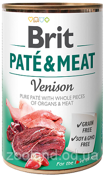 100078/7486 Brit Pate & Meat Venison з дичиною, 5+1 шт.