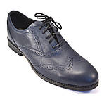 Туфлі шкіряні сині броги чоловіче взуття великих розмірів Rosso Avangard BS Felicete Uomo Blu демісезонні, фото 5