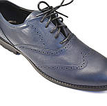 Туфлі шкіряні сині броги чоловіче взуття великих розмірів Rosso Avangard BS Felicete Uomo Blu демісезонні, фото 7