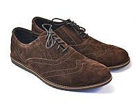 Взуття великих розмірів коричневі чоловічі туфлі замшеві Rosso Avangard BS Persona Breakage Brown Vel