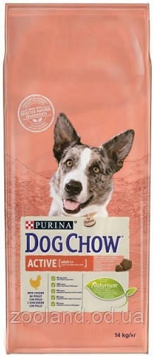 Dog Chow Adult для дорослих активних собак з куркою, 14 кг