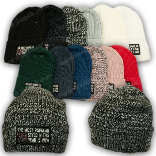 ОПТ В'язана шапка з нашивкою, р. 52-54 (5 шт./набір), фото 1