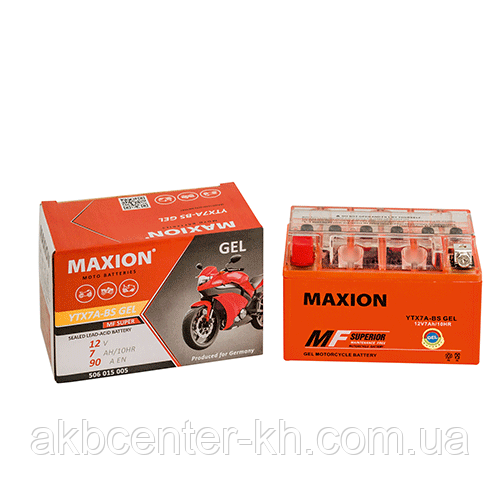 Мото аккумулятор MOTO AGM MAXION YTX 7L-BS (12V, 6A)