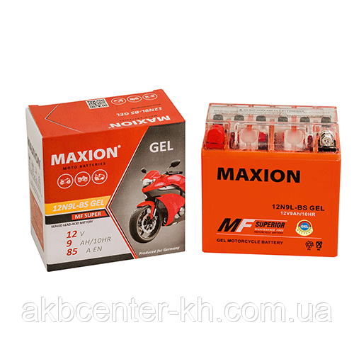 Мото аккумулятор GEL MAXION 12N 9-BS (12V, 9A)