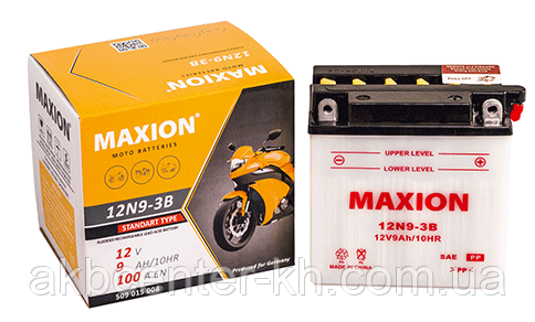 Мото аккумулятор MOTO MAXION 12N 9-3B (12V,9A)