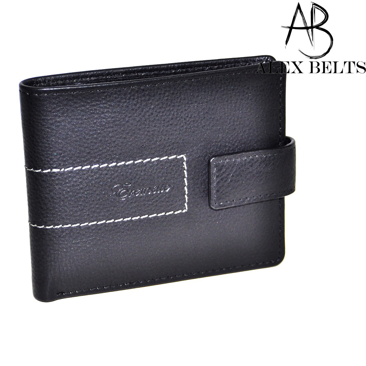 Гаманець чоловічий (чорний) шкіряний на магнітній кнопці-купити гуртом в Одесі, фото 1