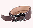 Чоловічий ремінь зі штучної шкіри під штани UK888-29 коричневий, фото 3