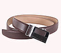 Чоловічий ремінь зі штучної шкіри під штани UK888-30 коричневий, фото 3