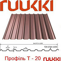 Профнастил T 15 \ 0,45 мм RANTECH стіновий коричневий RAL 8017 Мат, фото 4