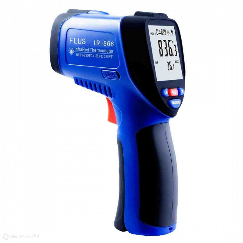 Инфракрасный термометр - пирометр FLUS IR-866 (-50 +2250) - фото 1 - id-p730706834