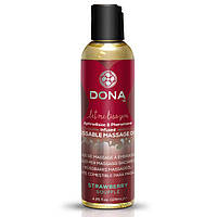 Массажное масло DONA Kissable Massage Oil Strawberry Souffle (110 мл) можно для оральных ласк 777Shop.com.ua