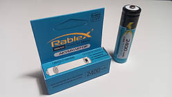 Акумулятор Rablex 18650 Li-Ion 2400 mAh (тестова ємність 1750 mAh) (з захистом)