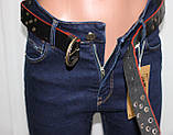 Джинси жіночі американка, з паском, темно-сині, Туреччина, фото 4