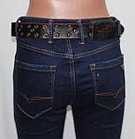 Джинси жіночі американка, з паском, темно-сині, Туреччина, фото 5