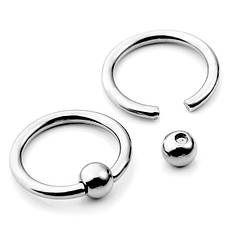 Кільце з кулькою медична сталь сріблясте