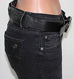 Джинси жіночі штани молодіжні, сіро-чорні, коліна сіточка, фото 5
