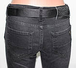 Джинси жіночі штани молодіжні, сіро-чорні, коліна сіточка, фото 8