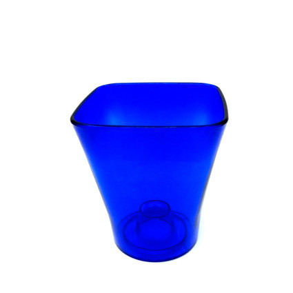 Кашпо для орхідей Квадро 170 мм Синій-прозорий, фото 1