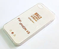 Чехол для iPhone 4 / 4s силиконовый ультратонкий прозрачный