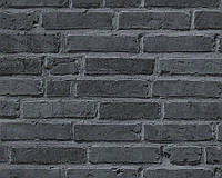 Немецкие 3d обои в стиле лофт 942833, под черные и темно-серые кирпичи, фактурные виниловые на флизелиново