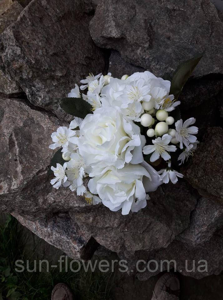 Букет весільний штучний білий., фото 1