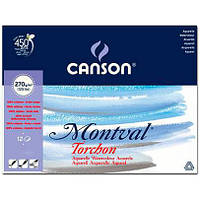 'Альбом для акварели Canson Montval Torchon 270г/кв.м, 24*32см, 12л, Целлюлоза крупное зерно склейка 200807324