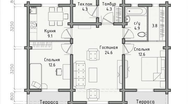 Дом деревянный из профилированного клееного бруса 11х10 м - фото 2 - id-p757543948