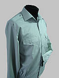 Сорочка хакі з довгим або коротким рукавом, кишені з клапаном, пагіни, пояс із гумкою з боків, фото 4