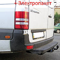 Фаркоп - Mercedes Sprinter, L=4350/3660, бампер с подножкой, Микроавтобус (2006--) съемный на пластине