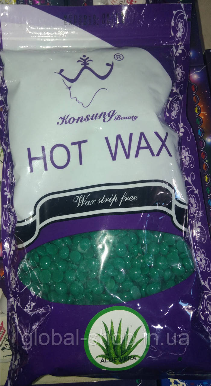 Віск плівковий для депіляції Konsung Beauty Hot wax у гранулах 300 g, різні аромати