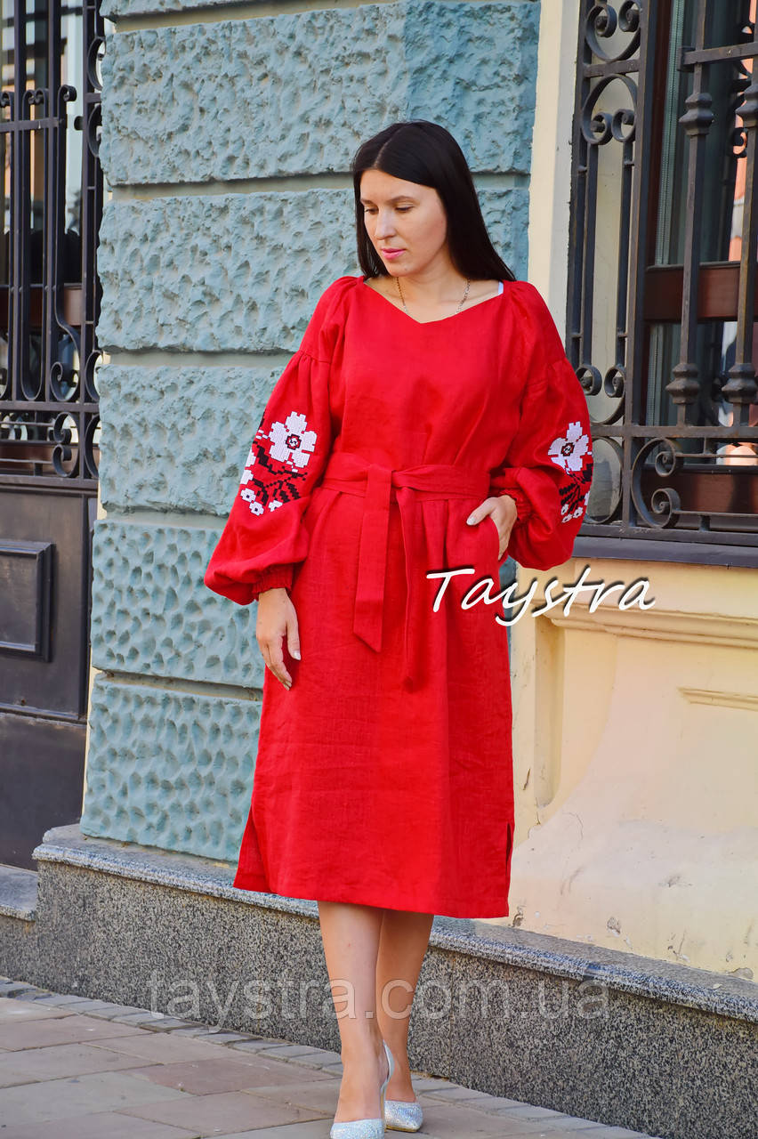 Туніка сукня вишиванка льон, стиль бохошик, вишиті плаття вишиванка, Bohemian,стиль Віта Кін