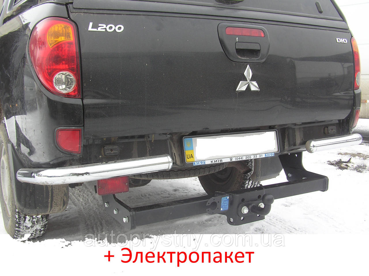 Фаркоп - Mitsubishi L-200 Long Bed Пікап (2009-2016) з'ємний на 2 болтах на пластині, фото 1