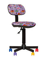 Небольшое детское компьютерное кресло с регулировкой высоты и разноцветными роликами BAMBO GTS ткань CM