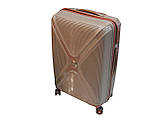 Легка стильна валіза з поліпропілену велика Snowball бежева, фото 4
