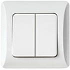 ВС10-2-0-ЛБ Вимикач 2кл. (білий) серія "Ліра" (без рамки)