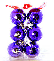 Набір фіолетових глянцевих кульок 6 шт, Діаметр 5 див., фото 2