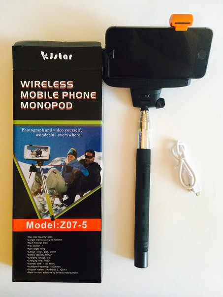 Монопод Monopod Z07-5 штатив для селфи снимков для смартфонов Android 3.0 и Iphone салатовый - фото 4 - id-p61942795