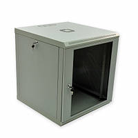 Шафа 12U, 600х600х640 мм (Ш*Г*В), економ, акрилове скло, сірий.