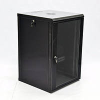 Шафа 18U, 600х600х907 мм (Ш*Г*В), економ, акрилове скло, чорний.