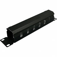 Кабельний організатор 10", 1U, перфорована, чорний