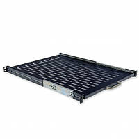 Полиця висувна 19", 600 мм глибина (400.870 мм кріплення), чорна.