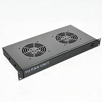 Вентиляторний модуль 19', 1U, два вентилятори.