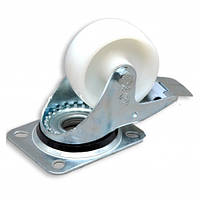 Колесо до шаф поліамід (d80) на майданчику зі стопором 150 кг/колесо.