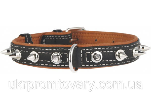 Нашийник для собак COLLAR SOFT з шипами чорний верх 7212, ширина 35 мм, довжина 46-60см